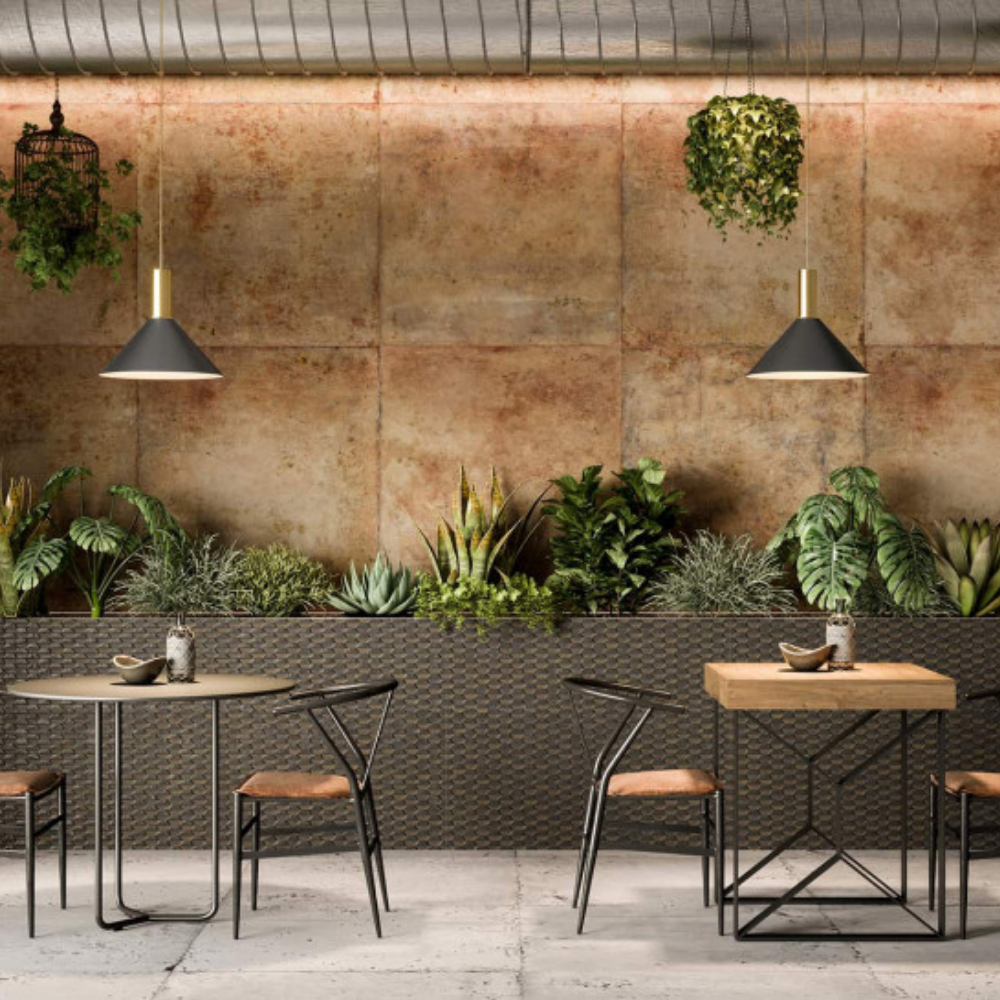Steel Black Stamping Natural Porcelain Tile 50 x 100cm-Delforno