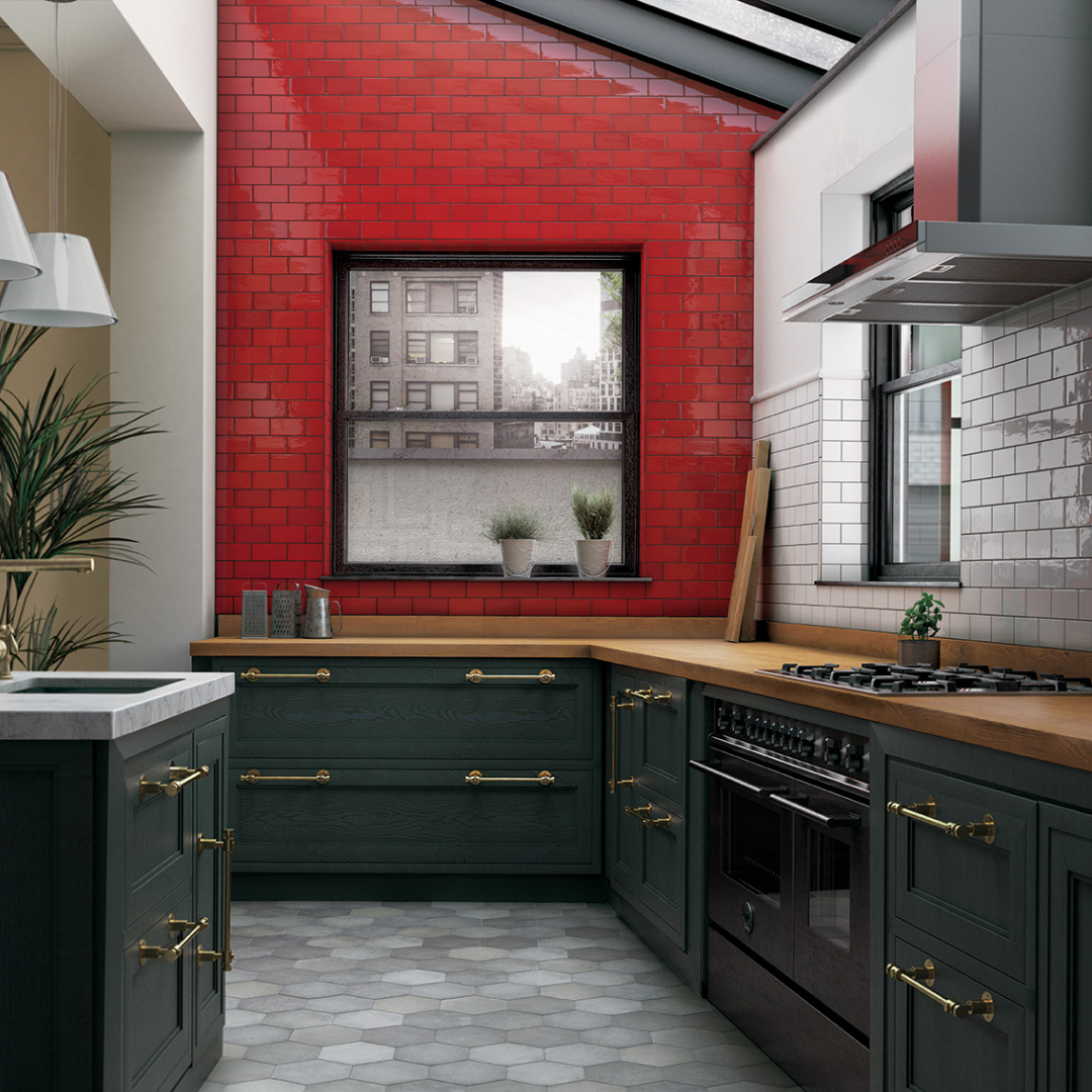 Village Volcanic Red Ceramic Tile 6.5 x 13.2cm-Delforno