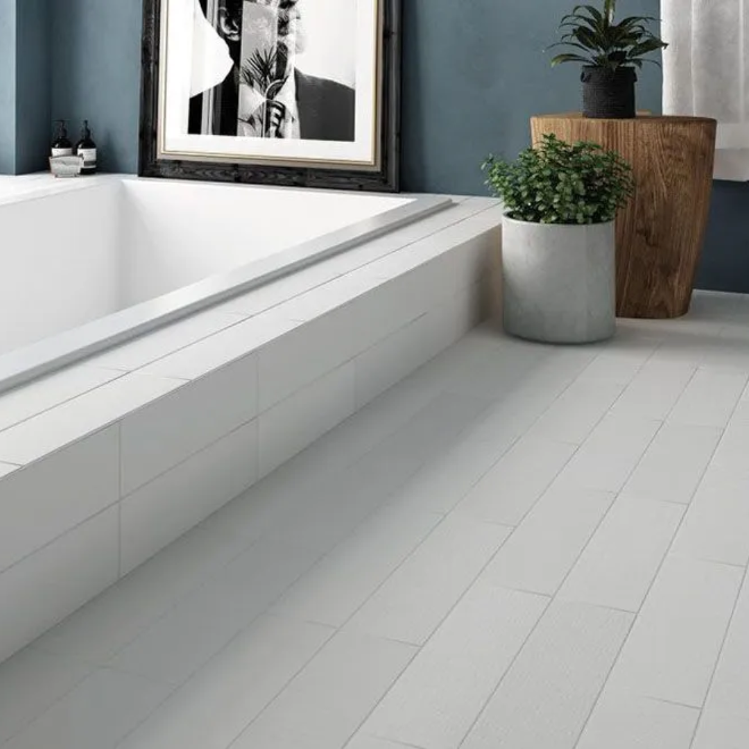 Babylone Jasmine White Porcelain Tile 9.2 x 36.8cm-Delforno