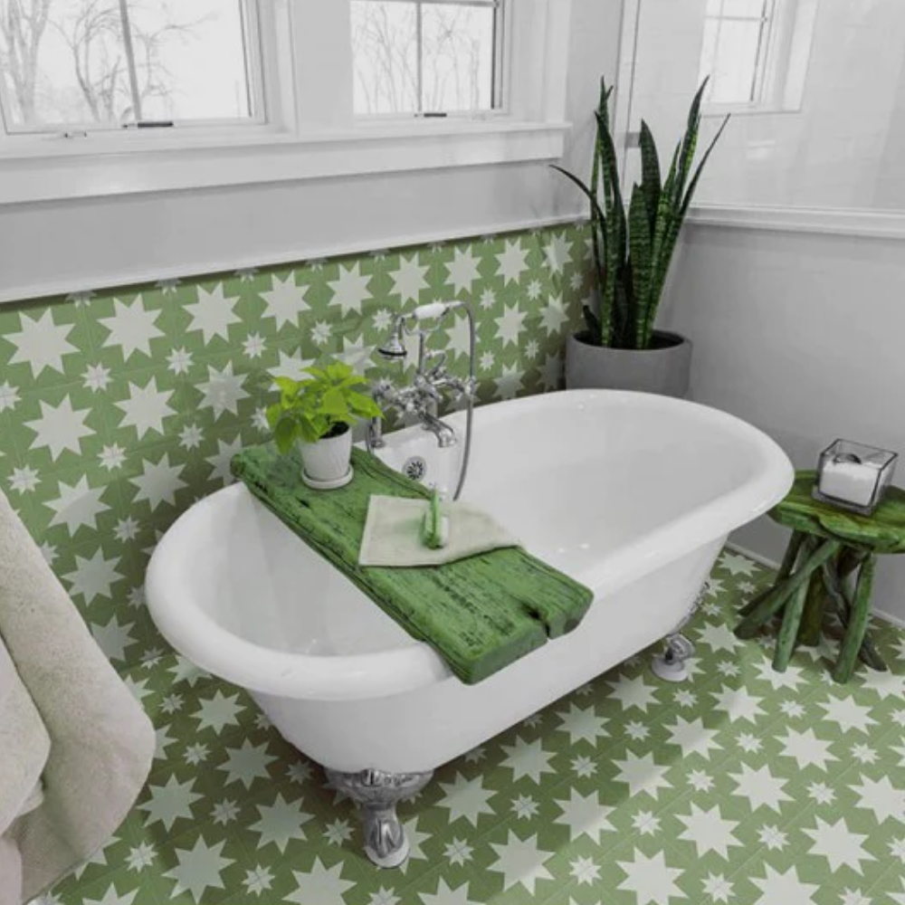 Fired Star Green Matt Porcelain Tile 20 x 20cm