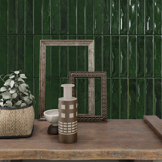 Saona Green Ceramic Tile 5 x 25cm-Bestile S.I.-Delforno