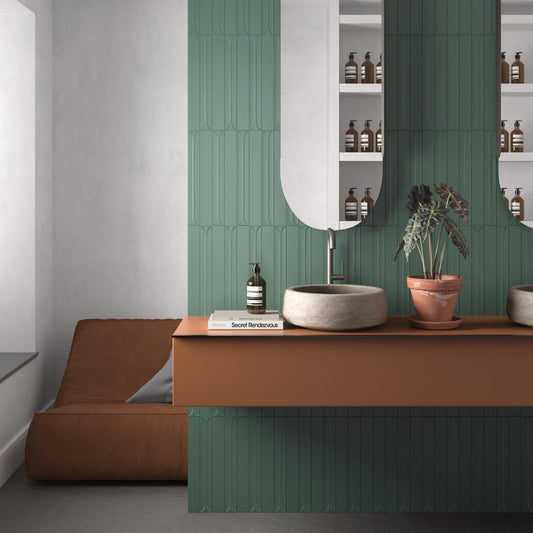 Architectural Format Hopp Green Matt Tile 5x40cm-Delforno Tiles & Timber-Delforno
