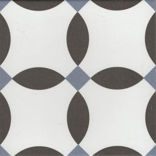 Authentic Pattern Cherie Noir Porcelain Tile 20 x 20cm-Delforno Tiles & Timber-Delforno