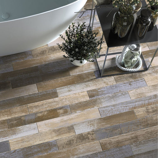 Woodlands 71 Vintage Colours Wood Effect Porcelain Tile 10 x 60cm-Delforno Tiles & Timber-Delforno