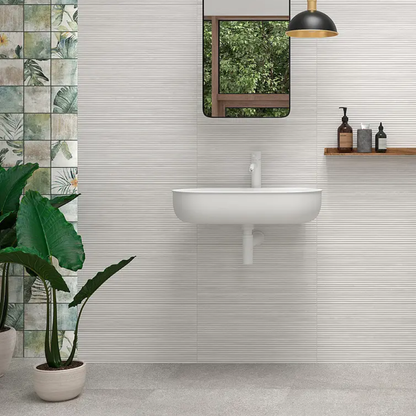 Linnear White Matt Ceramic Tile 31.6 x 100cm-Delforno