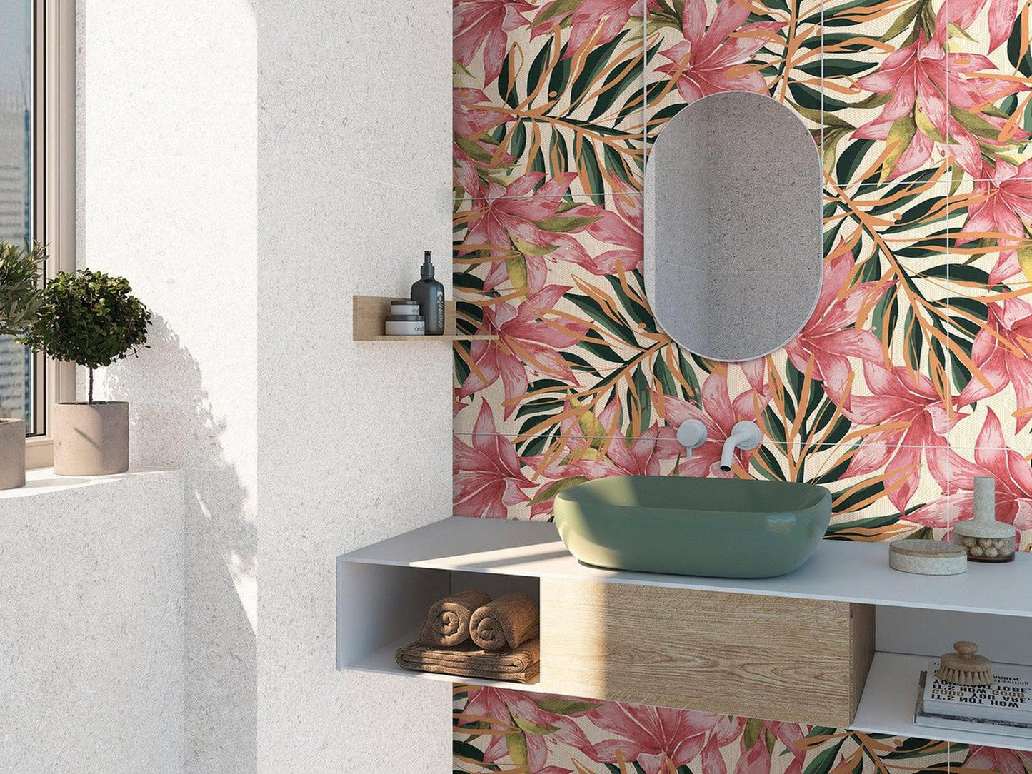 Botanicals Foliage Biophilic 3 Porcelain Tile 100 x50cm-Delforno-Delforno