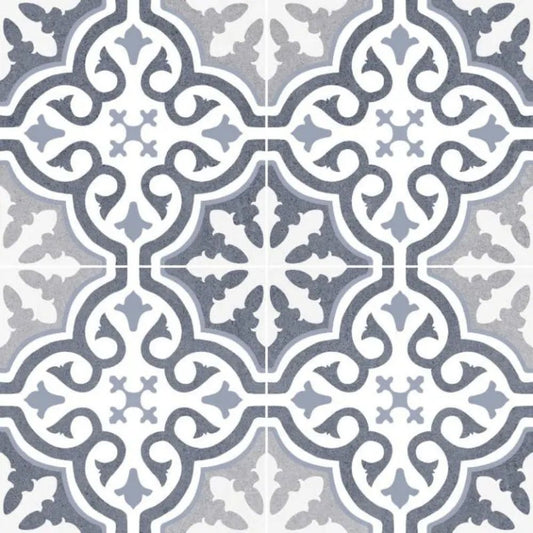 Briana Marine Pattern Porcelain Tile 45 x 45cm-Dual Gris-Delforno