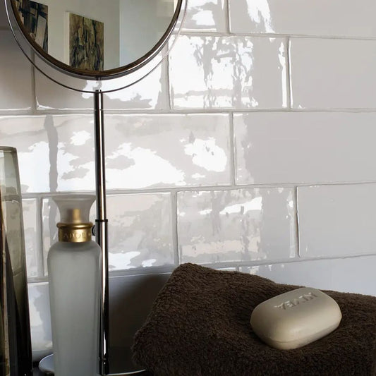 Masia Blanco Crackle 7.5cm x 15cm Wall Tile