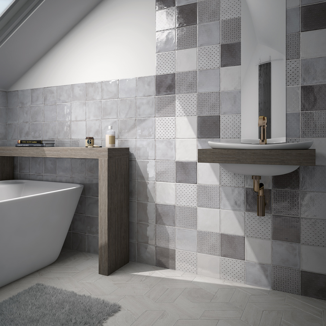 Splendours Royal Grey Porcelain Tile 15 x 15cm