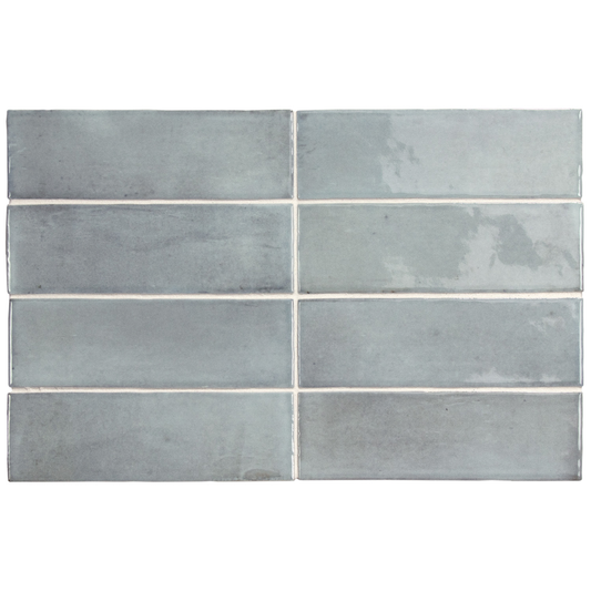 Coco Blue Grass Gloss Porcelain Tile 5 x 15cm