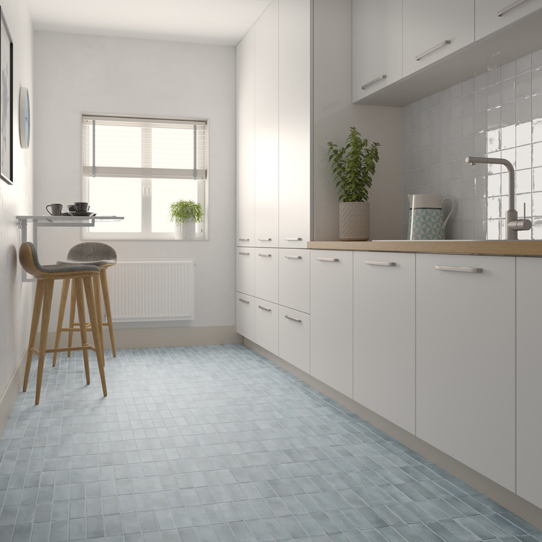 Coco Blue Grass Matt Porcelain Tile 5 x 15cm