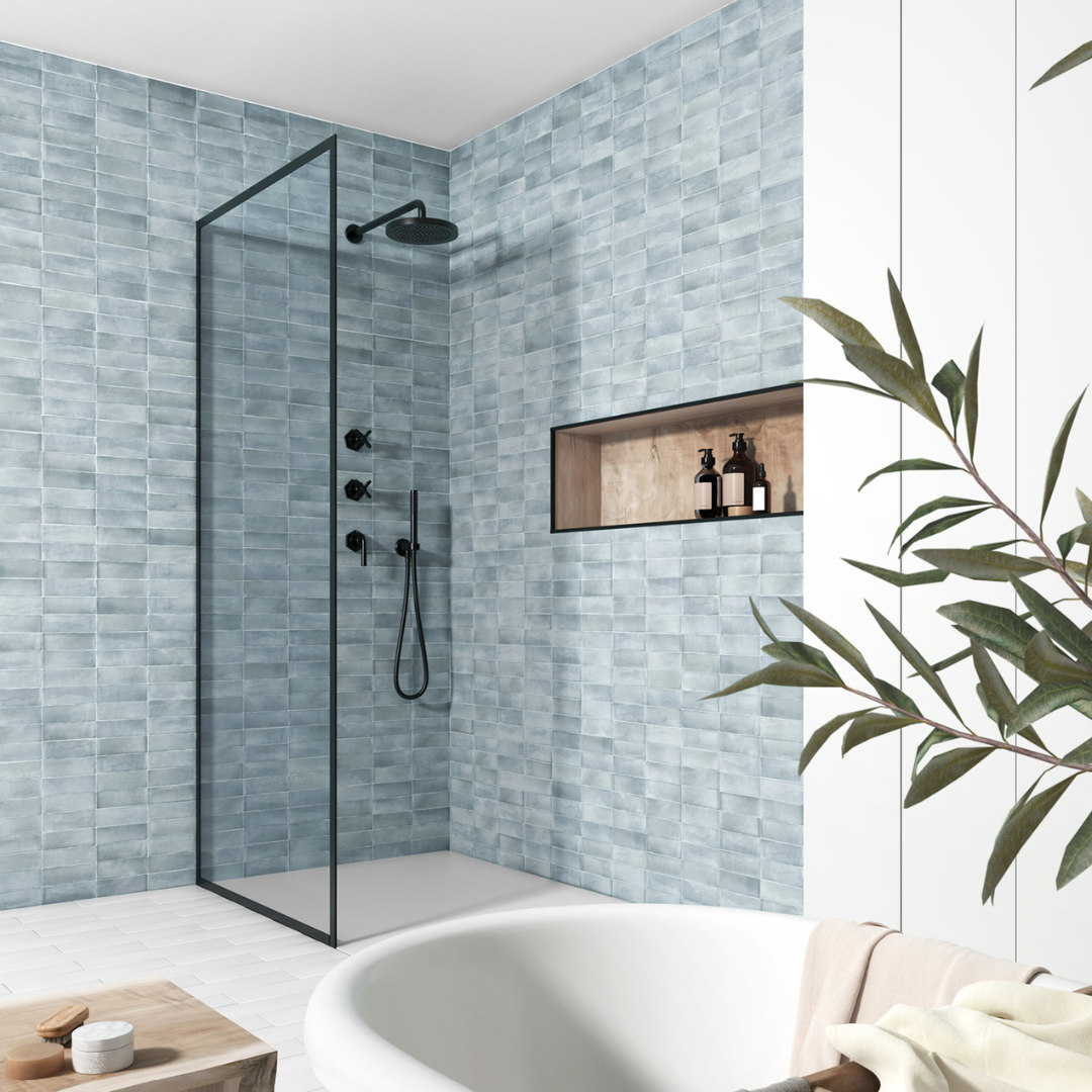Coco Blue Grass Matt Porcelain Tile 5 x 15cm