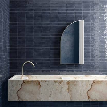 Coco Blue Night Gloss Porcelain Tile 5 x 15cm