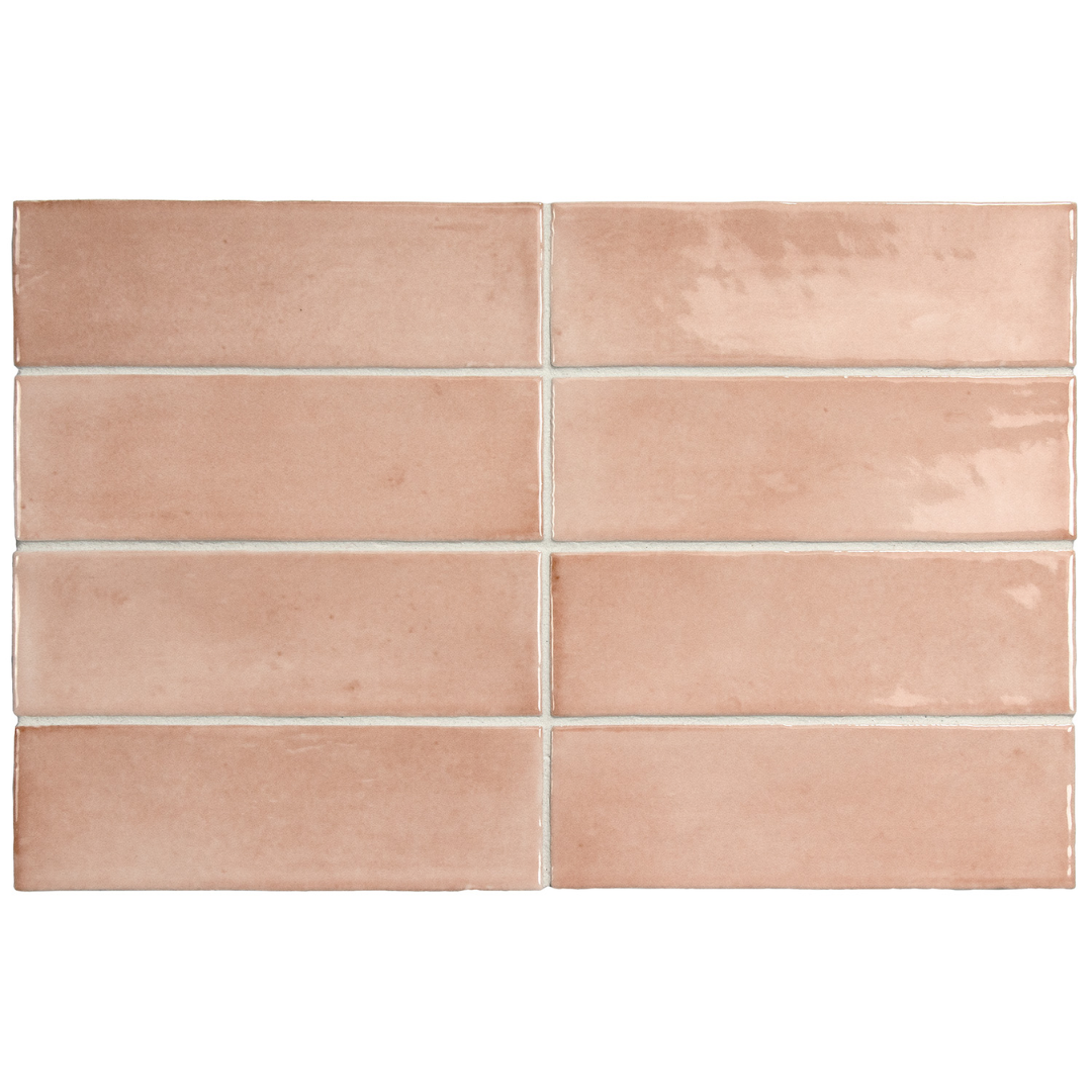 Coco Orchard Pink Gloss Porcelain Tile 5 x 15cm