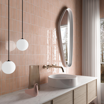 Coco Orchard Pink Gloss Porcelain Tile 5 x 15cm
