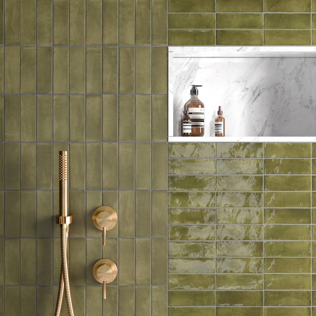 Coco Verde Gloss Porcelain Tile 5 x 15cm