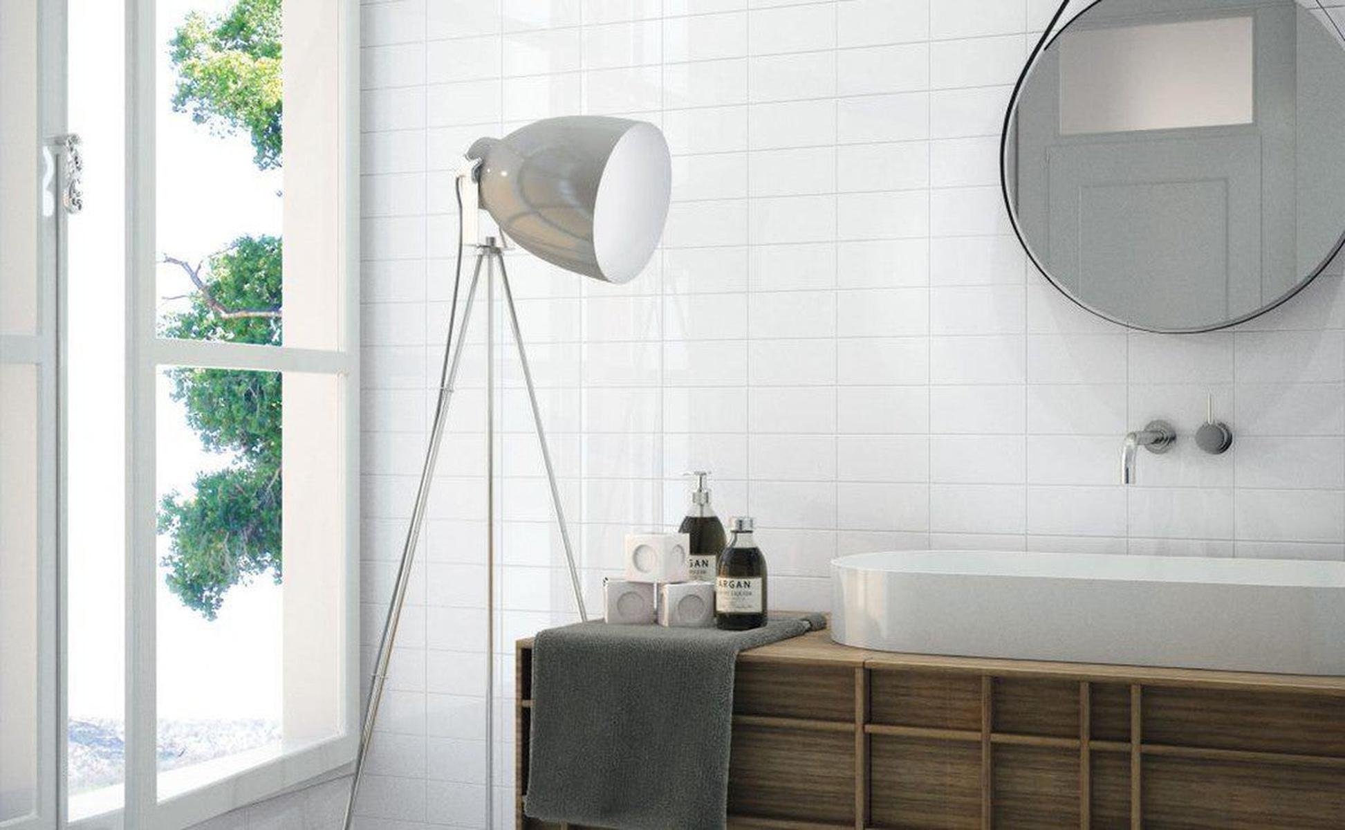 Flat Subway Collection Gloss White Tile 10x20cm-Delforno-Delforno