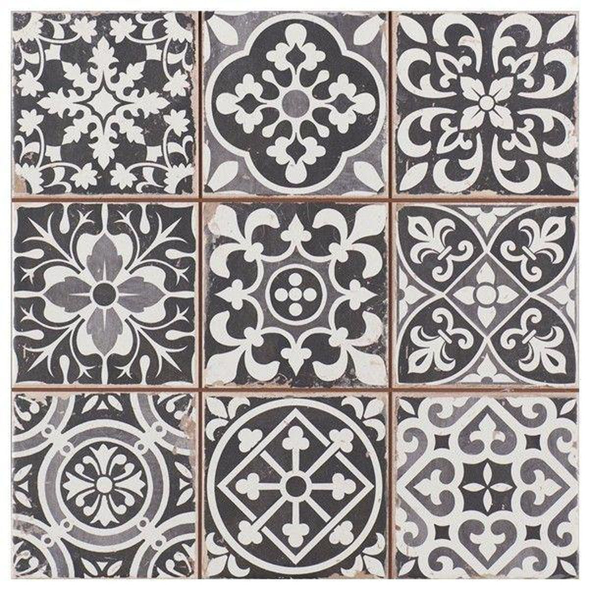 Foligno Faenza Nero Ceramic Tile 33 x 33cm-Delforno Tiles & Timber-Delforno