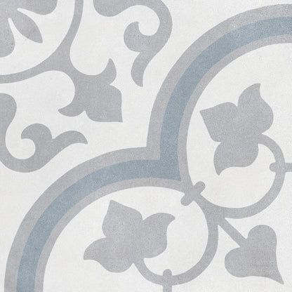 Havana Silver Ornate Porcelain Tile 22.3 x 22.3cm