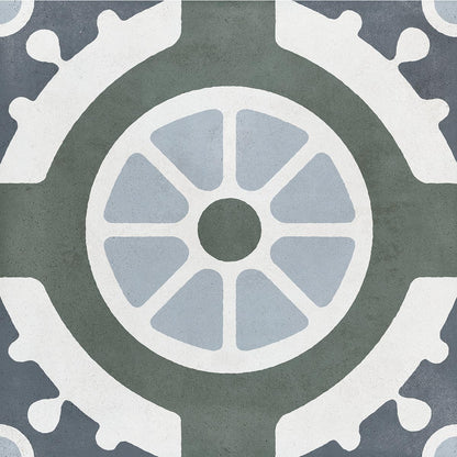 Havana White Round Porcelain Tile 22.3 x 22.3cm