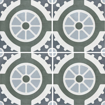 Havana White Round Porcelain Tile 22.3 x 22.3cm