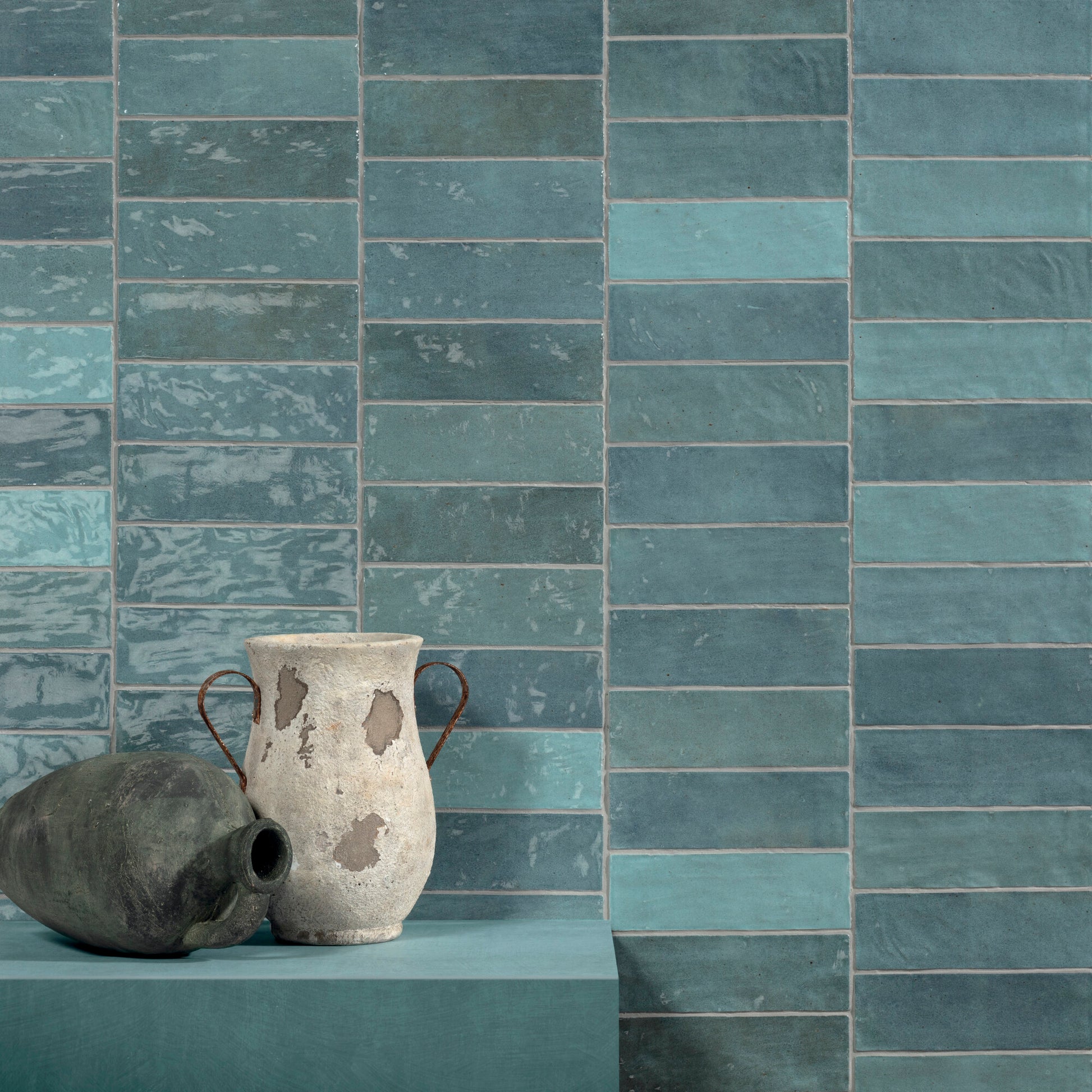Riad Aqua Ceramic Tile 6.5 x 20cm-Delforno