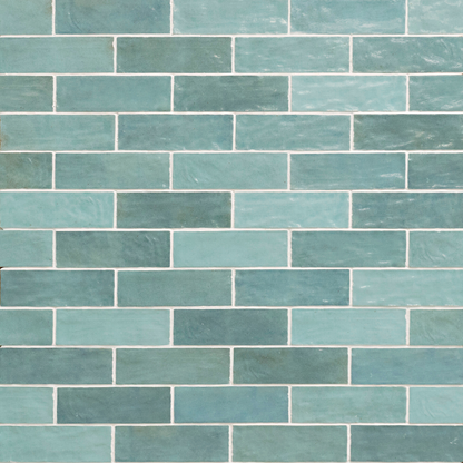 Riad Aqua Ceramic Tile 6.5 x 20cm-Delforno