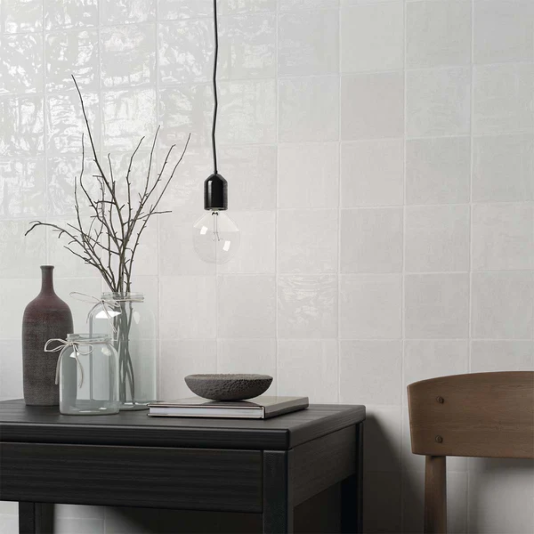 Riad White Ceramic Tile 10 x 10cm-Delforno