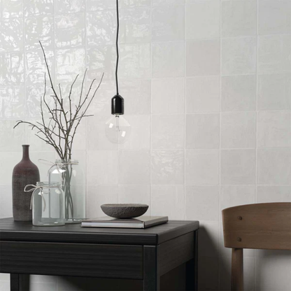 Riad White Ceramic Tile 10 x 10cm-Delforno