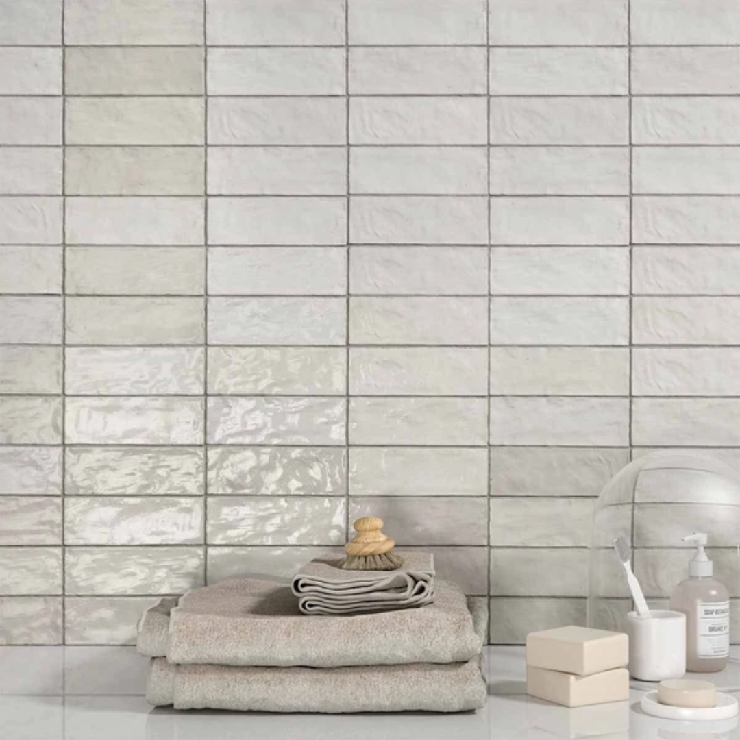 Riad White Ceramic Tile 6.5 x 20cm-Tiles-Delforno