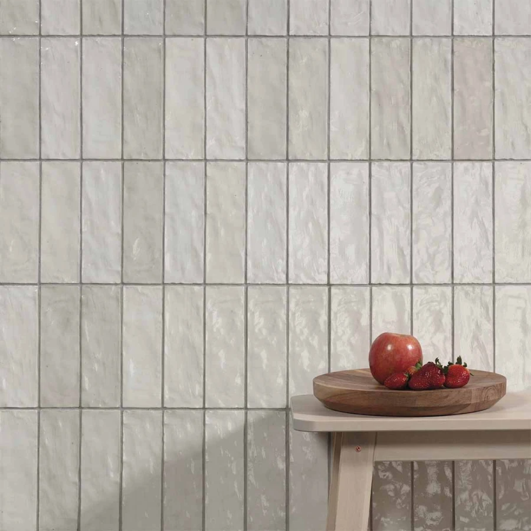 Riad White Ceramic Tile 6.5 x 20cm-Tiles-Delforno