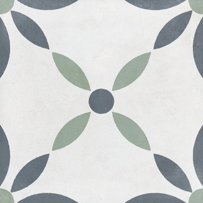 Havana White Flower Porcelain Tile 22.3 x 22.3cm
