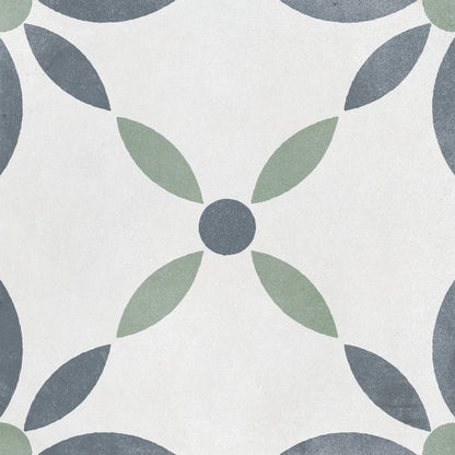 Havana White Flower Porcelain Tile 22.3 x 22.3cm