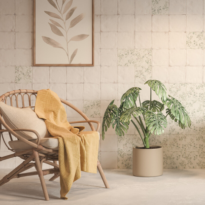 Mayolica Bloom Porcelain Tile 15 x 15cm-Delforno