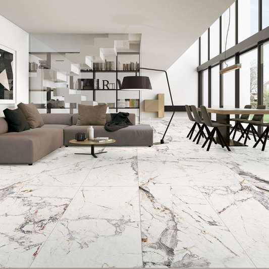 Allure White Porcelain Tile 60 x 120cm-La Platera-Delforno