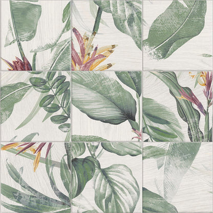 Bottega Spring Leaves Porcelain Tile 20 x 20cm