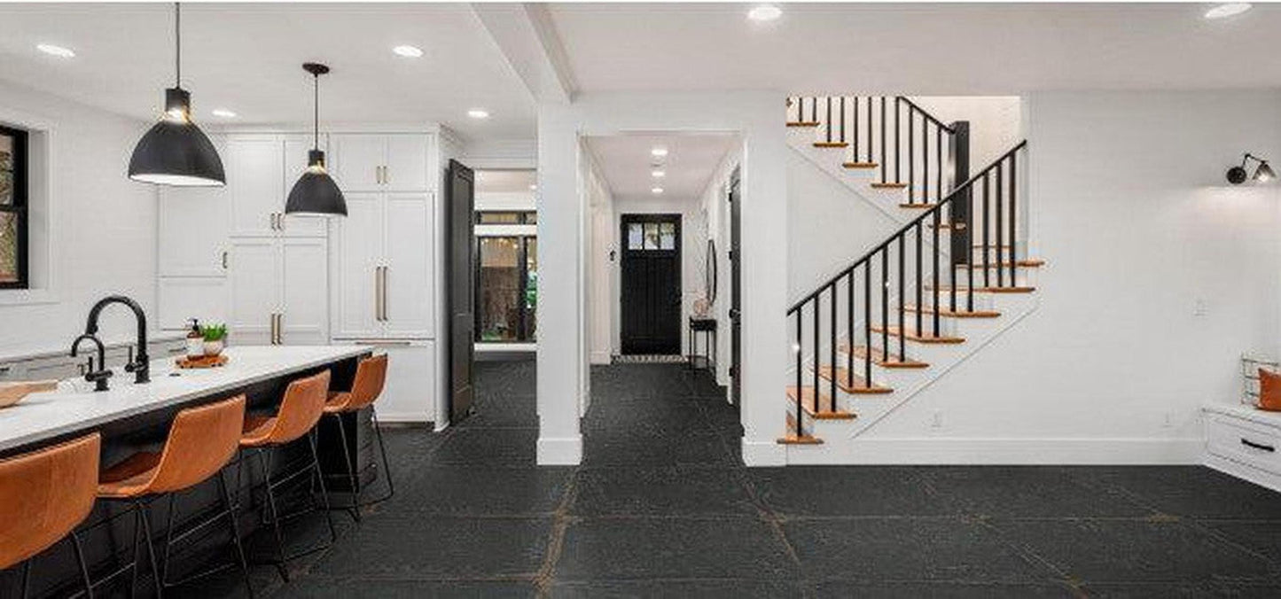 Large Format Steel Nero Porcelain Tile 100 x 100cm-Delforno Tiles & Timber-Delforno