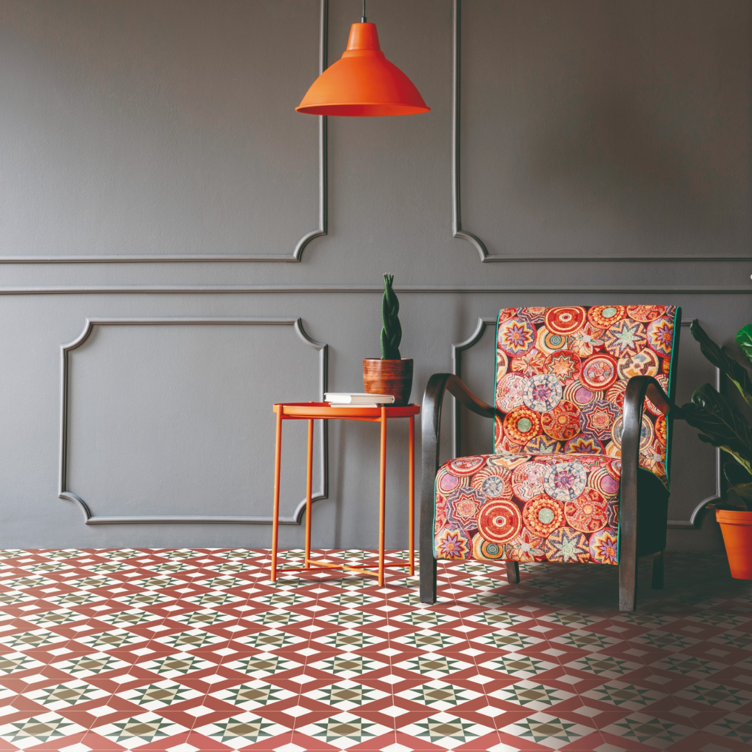 Victorian Collection Vetro Compass Porcelain Tile 20 x 20cm-Delforno