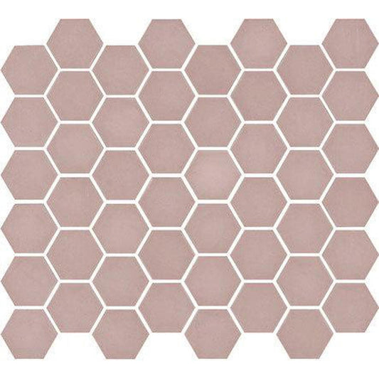 Mosaic Collection: Hex Matt Pink Mosaic Tile 31 x 29.3cm-Delforno Tiles & Timber-Delforno