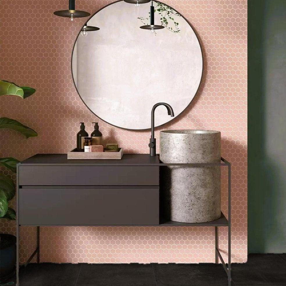Mosaic Collection: Pink Hex Tile 31.7 x 30.7cm-Delforno Tiles & Timber-Delforno