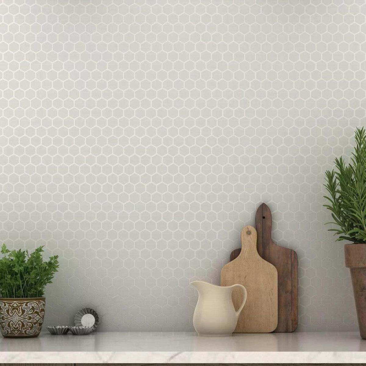 Mosaic Collection: White Hex Tile 32 x 31cm-Delforno Tiles & Timber-Delforno