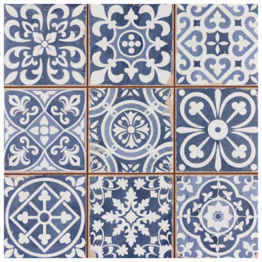 FS Faenza-A Blue Ceramic Tile 33 x 33cm