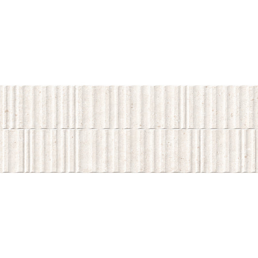 Manhattan Bone Wavy Ceramic Tile 33 x 100cm