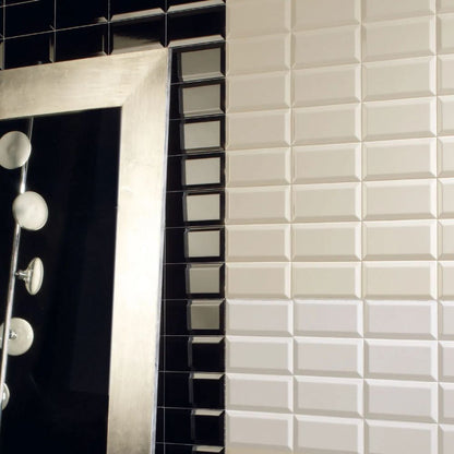 Bisel Blanco Brillo Gloss White Ceramic Tile 10 x 20cm-Delforno