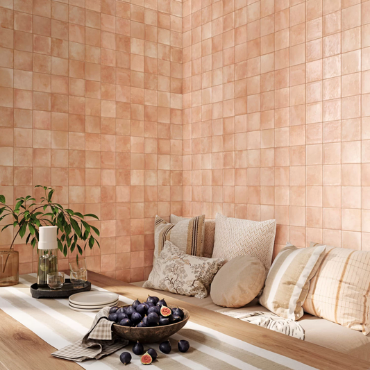 Manual Salmon Porcelain Tile 10 x 20cm
