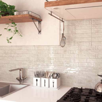 Vanilla Gloss Ceramic Tile 6.5 x 20cm-Delforno
