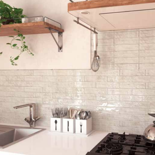 Vanilla Gloss Ceramic Tile 6.5 x 20cm-Delforno
