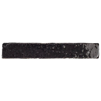 Small Format Coal Black Porcelain Tiles 3.8 x 23.5cm-Delforno-Delforno