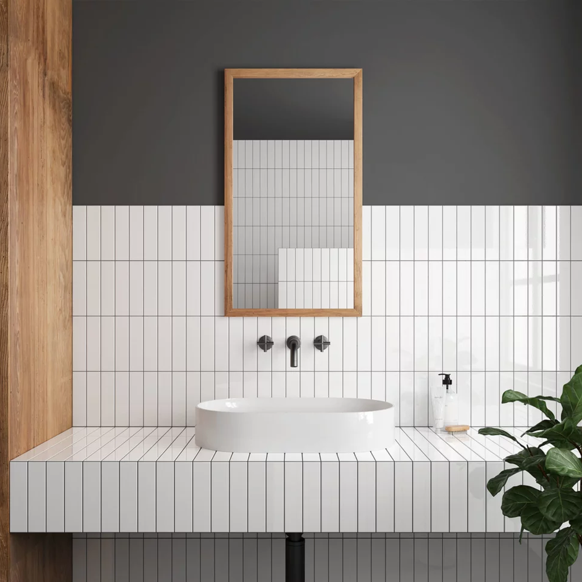 Small Format Costasera Blanco Brillo Ceramic Tile 5 x 20cm-Delforno-Delforno