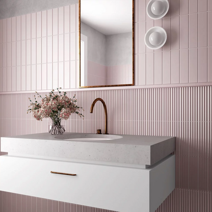Small Format Costasera Praya Stone Pink Matt Ceramic Tile 5 x 20cm-Delforno-Delforno